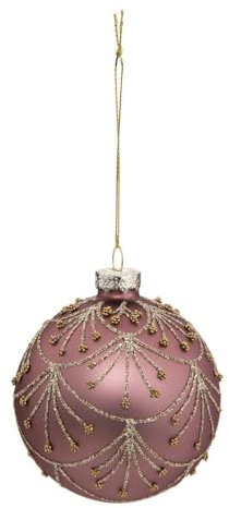 FEERIC LIGHTS & CHRISTMAS - Weihnachtskugel Glas 80mm Perle Rose