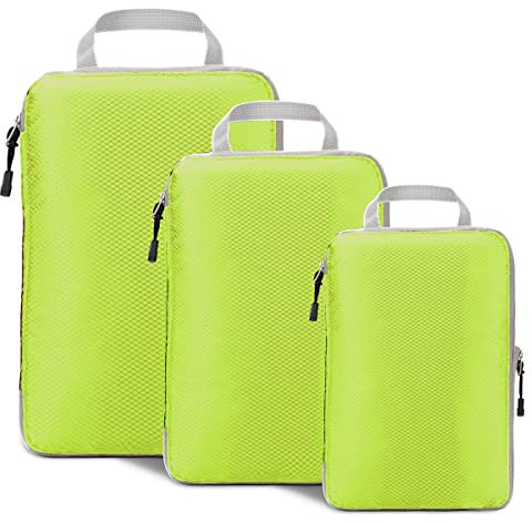 AUXDIQ Koffer Organizer Set 3 Stück Kofferorganizer Reise Kleidertaschen Packtaschen Reisegepäck Wasserdichte Packing Cubes Packwürfel Set mit Kompression