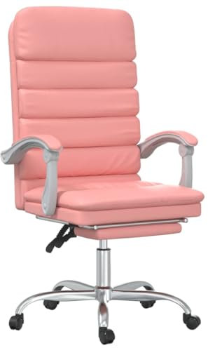 vidaXL Bürostuhl mit Massagefunktion Rosa Kunstleder