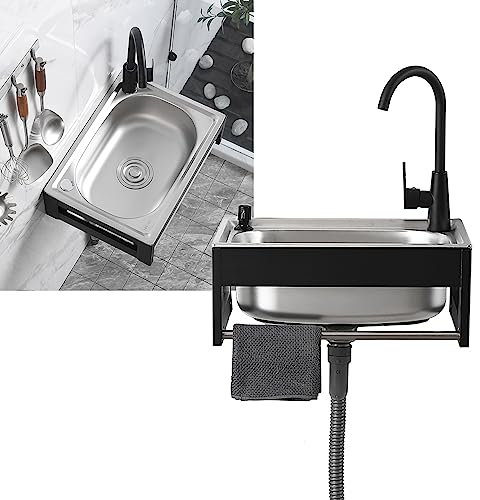 Lavandino Da Cucina Ad Angolo A Parete Piccolo Angolo, Lavello Da Bar In Acciaio Inox, Lavello Da Incasso Profondo 18cm, Con Rubinetto E Tubo Di Ingresso, Lavello Piccolo Ad Angolo Per Cucina