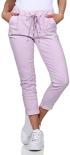 Damen Kordelzughose Sommerhose leichte Jeans (as3, Numeric, Numeric_44, Numeric_46, Regular, Regular, Flieder)