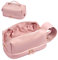 Kosmetiktasche für Handtasche, Reise Kosmetiktasche Damen, Waschtasche Damen mit Großem Fassungsvermögen, Tragbare Reisekosmetiktasche aus Leder Make Up Tasche (Rosa)