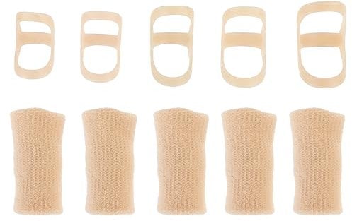 Grevosea 10 Stück Ovale Fingerschiene fingerstütze zeigefinger fingerschutz fingerschiene kleiner finger für Daumen Mittelring, Zeigefinger Glätteisen, gebrochene Glättung (Größe 5, 6, 7, 8, 9)