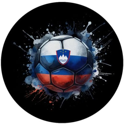 Fußball Slowenien Flagge Magnet rund EM 2024 Begeisterung Slowenischer Sport Stolz in Nationalfarben Europa Ball Magnet für Fans