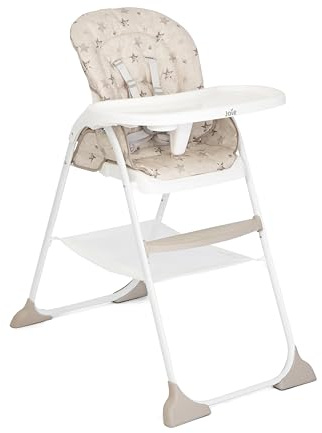 Joie mimzy™ snacker Hochstuhl 6 Monate bis 15 kg, kompakt faltbar, Einhand-Faltmechanismus, 3-fach verstellbare Rückenlehne, 5-Punkt-Gurt, Tablett mit Getränkehalter (COSMO TAN)