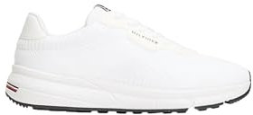 Tommy Hilfiger Low Profile Sneaker Hombre Lightweight Knit Calzado Deportivo, Blanco (White), 43