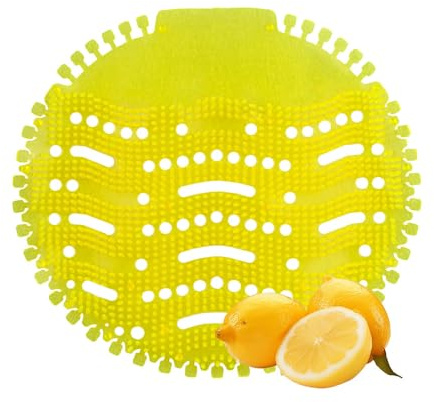 Urinal sieb mit Citrus Duft - Eine hygienische Urinaleinlage aus Kunststoff für Pissoir, 1 Stück Urinal Einsatz mit Spritzschutz und langanhaltendem Duft
