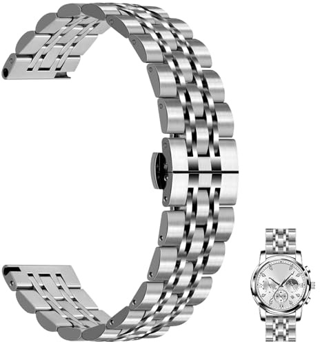 Juntan Edelstahl Uhrenarmband für Galaxy Watch Ultra Bänder, No Gap Metall Uhrenarmband Armband für Galaxy Watch 7 Ultra Bänder 47mm, einteiliges Business Männer Frauen Ersatzarmband