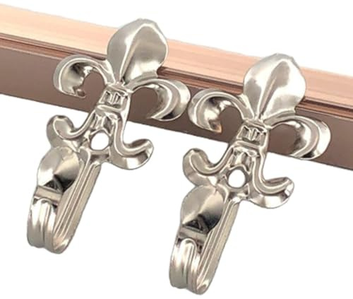 2 Stück Metall Raffhalter für Vorhänge,Vintage Vorhang-Halterungen Wandmontierte,Gardinenhalter Raffhaken Dekorativer Wandbefestigung Vorhang Holdbacks für Wohnzimmer Esszimmer Cafés Büros,Silber