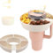 Huifoo Piatto da spuntino con coperchio per Stanley Cup 40oz, ciotola per snack compatibile con Stanley Quencher 40oz Tumbler con manico, vassoio in silicone con 4 scomparti