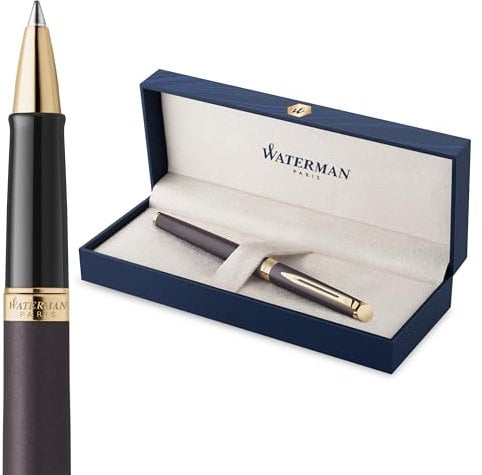 Waterman Hémisphère Tintenroller | The Understated Edit | Lavaschwarz | feine Spitze | schwarze Tinte | Geschenkbox