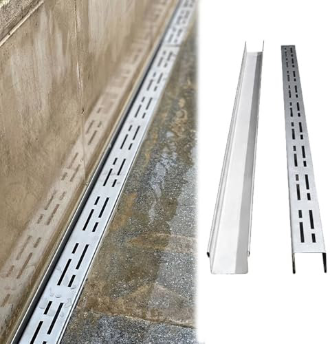 WLCGYD Entwässerungsrinne Rinnenabläufe Und Gitterroste, 1m Bis 2m Langes Drainagegraben-Abdeckungsset, Unterirdische Rinnenentwässerungssysteme Für Außenböden(1 Pack 1m,3.5x3cm)