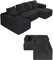 VEVOR Sofá Modular Seccional en Forma de U 2560 x 1260 x 570 mm, Sofá Seccional Nube con Esponja de Alto Rebote y Densidad, Sofá de Pana Tapizado con Cojín para Sala de Estar, Apartamento, Negro