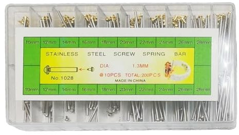 ZwaitL Uhrenarmbänder, Verbindungsstifte, Verbindung, feste Edelstahl-Rohre, Ohrstab, Uhren-Reparaturwerkzeug-Set