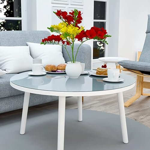 Mantel transparente impermeable protector de mesa redondo de cristal de 1,2 mm de grosor, mantel de plástico inodoro para cocina, comedor, restaurante (140 cm de diámetro)