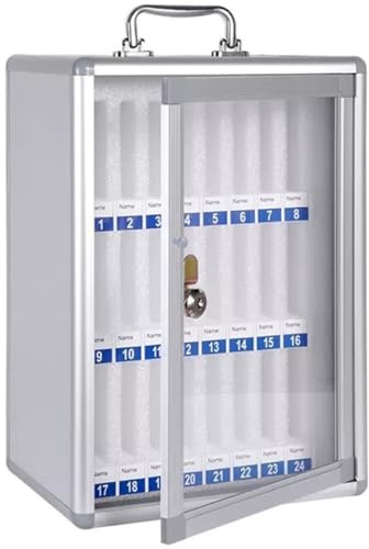 Easnuroz Cell Phone Locker Box 12/24 /36/48/60 Slots Aluminum Alloy Company Conference Mobile Phone Storage Cabinet Suitable For People Who Lack Self-control(24)