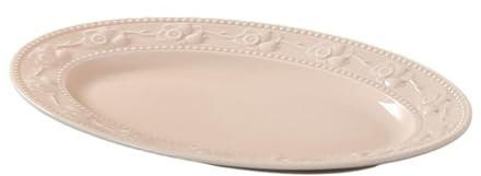 Vajilla fresca bajo vidriado para uso doméstico, cerámica de color sólido, plato de pescado de 12 pulgadas, color rosa