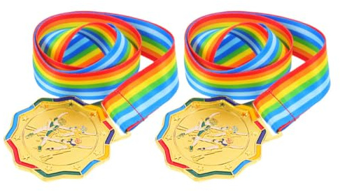 MUSISALY Goldmedaille 2 Stück aus Zinklegierung für Junge Athleten | Eis und Schneemuster, Leicht und Angenehm zu Tragen, zum Ausstellen und Sammeln, für Teamfeiern und Nachlass