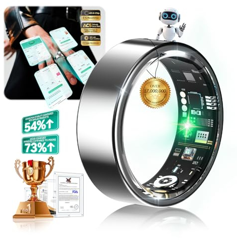 XSWCCJJ 9.0 Smart Ring and Charging Case【Industry First – 0 Measurement Error】【IP68 Waterproof】 2026 Smart Ring Women & Men for Sleep Tracking Wearable Device, SpO2, Fitness Black 9#