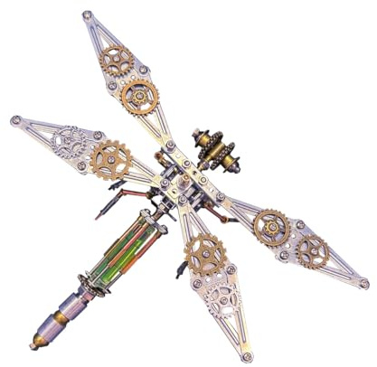 3D Metall Puzzle Insekten, Steampunk Bug Mechanisch Libelle Modellbausatz, DIY Montageblock Puzzle Geschenk Schreibtischdekoration (218 Teile)