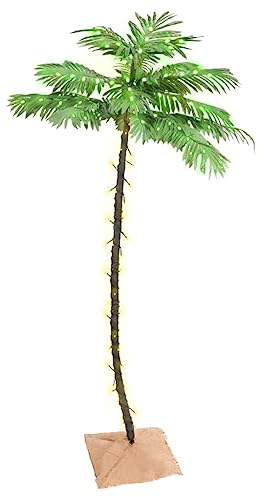 Künstliche Palme mit 96 LEDs Warmweiß, 180 cm hoch, 8 Lichteffekte, Dekoration für Haus, Garten und Party