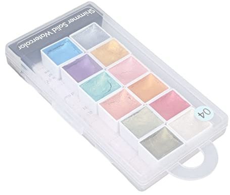HUSHUI Ensemble de Peinture Aquarelle pour Ongles, 12 Couleurs de Peintures Aquarelles à Paillettes Nacrées pour le Nail Art, sans Danger, Facile à Utiliser pour la Manucure et la