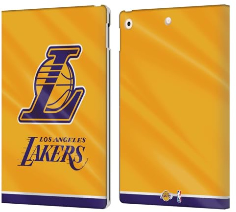 Head Case Designs Offizielle NBA Horizontalbanner Los Angeles Lakers Leder-Wallet-Hülle Kompatibel mit Apple iPad 10.2 2019/2020/2021