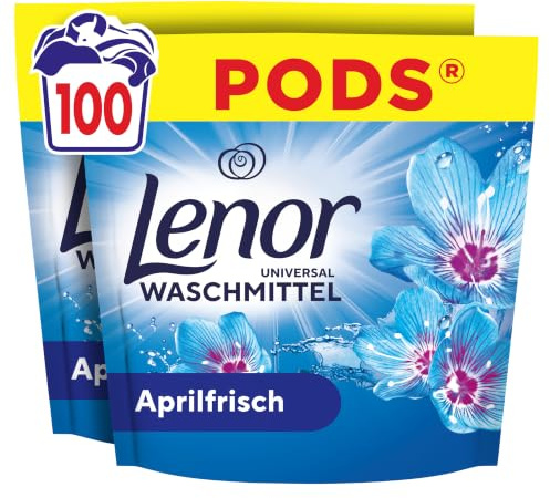 Lenor Pods Aprilfrisch Waschmittel, 100 Wäschen | Für lang anhaltende Frische und extra Geruchsabwehr, wirksam auch bei Kaltwäsche.