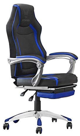 Woxter Stinger Station RX Blue - Silla Gaming/Oficina (Eje Acero, Levantamiento por pistón, Piel sintética, Ergonómica, Reposabrazos, Altura Ajustable)