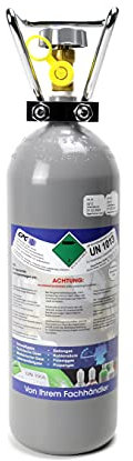 2 kg Kohlensäure Flasche für Aquarium / 2 kg CO2 Flasche/Gasflasche gefüllt mit Kohlensäure (CO2) / Lebensmittelqualität nach E290 / NEUE Eigentumsflasche / 10 Jahre TÜV ab Herstelldatum/Globalimport