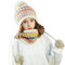 Frauen Strickmütze Schal Set Winter Warm Verdicken Häkeln Bobble Pom Pom Mütze Hut Cap Outdoor Ski Snowboard Cycle Bobble Säumen Hüte mit Fleece-Futter für Damen Mädchen Indoor und Outdoor