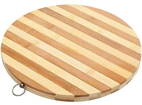 Vetrineinrete® Tagliere Rotondo in Legno per aperitivo Vassoio taglieri per servire salumi Formaggi affettati antipasti Finger Food Decorazione casa Cucina ø34 cm 58377 G31