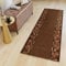 TAPISO Anti Rutsch Teppich Läufer rutschfest Brücke Meterware Modern Braun Orange Vierecke Figuren Design Flur Küche Wohnzimmer 67 x 200 cm
