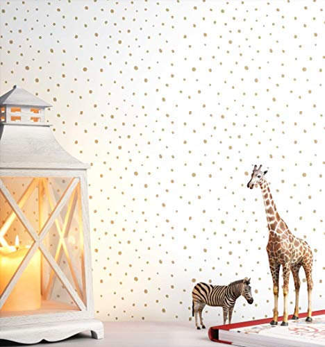 NEWROOM Kindertapete beige Punkte gepunktet Kinder Vliestapete Vlies Kindertapete Kinderzimmer Babytapete Babyzimmer Grafisch