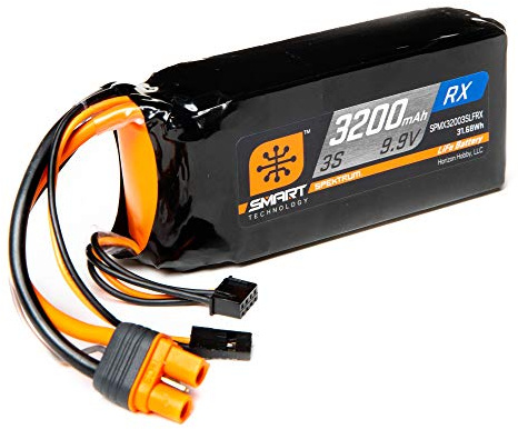 Spektrum 3200mAh 3S 9.9V Smart LiFe ECU Battery IC3 (SPMX32003SLFRX)