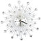 Reloj de Pared con Tachuelas de Diamantes, Moderno diseño Redondo de Plata con Diamantes Decorativos Esfera de Metal de Cristal 3D Reloj de Pared de Aguja de Metal Dormitorio Cristal