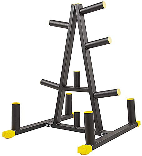 BalanceFrom 2-Inch or 1-Inch Weight Plate Rack with Barbell Holders, 600-Pound Capacity (for 2-Inch Gear), Black