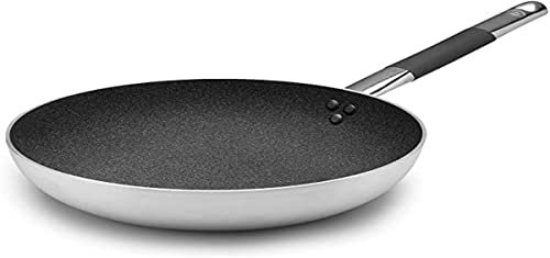Pentole Agnelli Linea Shark Skin Padella Svasata Alta, Argento, 40 Cm