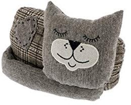 Lying cat door stop w/heart 20x26 cm