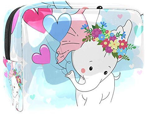 Tragbare Make-up-Tasche mit Reißverschluss, Reise-Kulturbeutel für Frauen, praktische Aufbewahrung, Kosmetiktasche, Blumenkranz