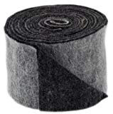 Hochwertiger & Widerstandsfähiger Filz - Zweifarbig - Breite 15cm / Länge 5m - Topfband/Bastelfilz/Wollfilz - Dehnbar & Druckelastisch – Tischdeko Ostern/Weihnachten (Hellgrau/Schwarz)