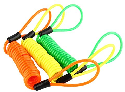 Reminder Coil Cable, Alarm Disc Lock Security Reminder Cable Motorcycle Scooter Bike Motorbike Disc Lock Cable