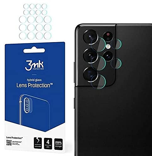 3MK [ 4er Pack FlexibleGlass Lens kompatibel mit Samsung Galaxy S21 Plus (G996F) Hybridglas Kameraglas Linse Schutzglas Kamera