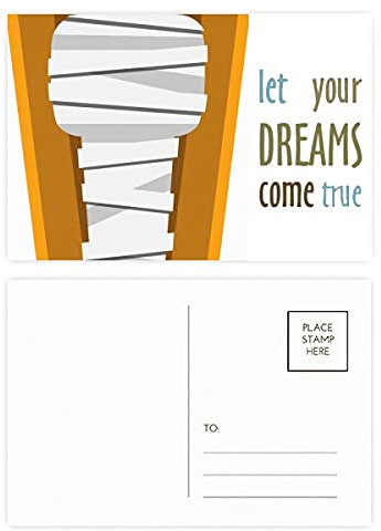 Postkarten-Set mit ägyptischen Mummy-Sarg-Illustration, Motiv Dream Come True, 20 Stück