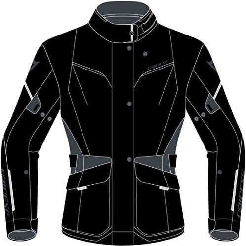 Dainese - Tempest 3 D Dry Lady, Motorradtourenjacke Für Damen, Wasserdichte Jacke, Herausnehmbares Thermofutter, Schulter Und Ellbogenschutz, Schwarz/Schwarz/Ebony, 46