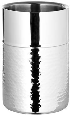 Fink Edelstahl Flaschenkühler 18 cm doppelwandig & gehämmert für 1 Flasche