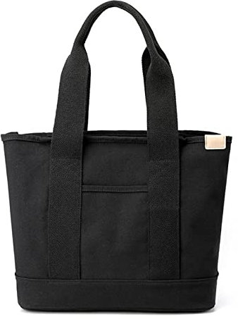 CORIOS Damen Henkeltaschen Canvas Tragetasche Große Kapazität Handtasche Multifunktionale Schultertasche Casual Tote Beutel Henkeltasche für Arbeit Schule Reise Shopper Schwarz