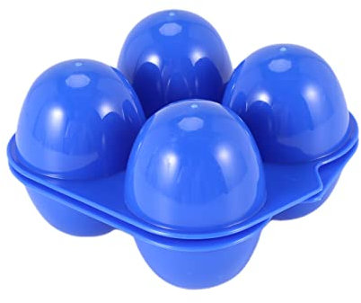 Barabesty Huevera de plástico para camping, caja de almacenamiento de huevos, caja de huevos portátil para 4 huevos