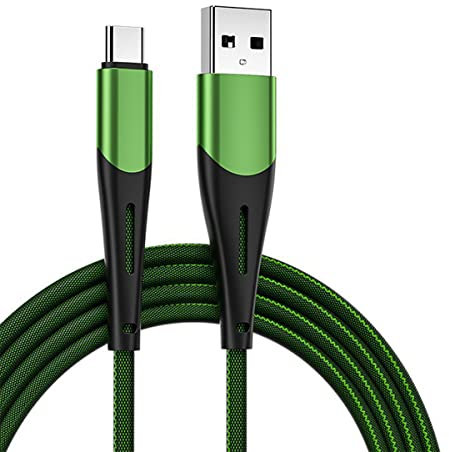 YSJJZRL Cable USB-C a USB A 5A de Carga rápida, Cable Cargador USB Tipo C Compatible con Samsung Galaxy S20 S10 S9 S8 A73 A51 A13 (1M,Verde)