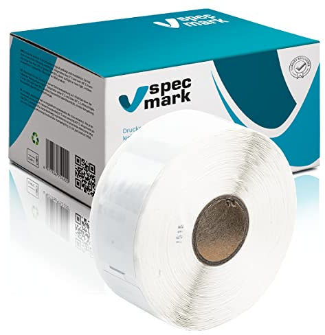 specmark Etiketten-Rolle kompatibel mit DYMO 1933081 25mm x 89mm 350 Stück kompatibel zu allen Etikettendruckern LabelWriter 450, 4XL, Seiko-SLP | Durable Etiketten Polypropylen